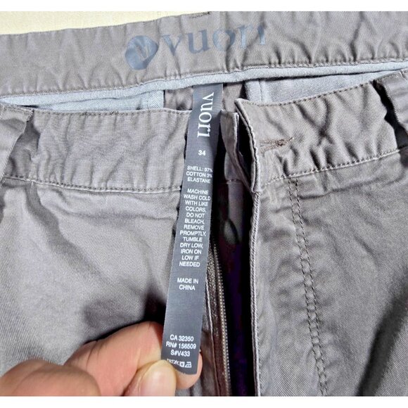 Vuori Collins Chino Stretch Twill Pants Men's 34 Black V433 Performance Casual - Picture 2 of 16